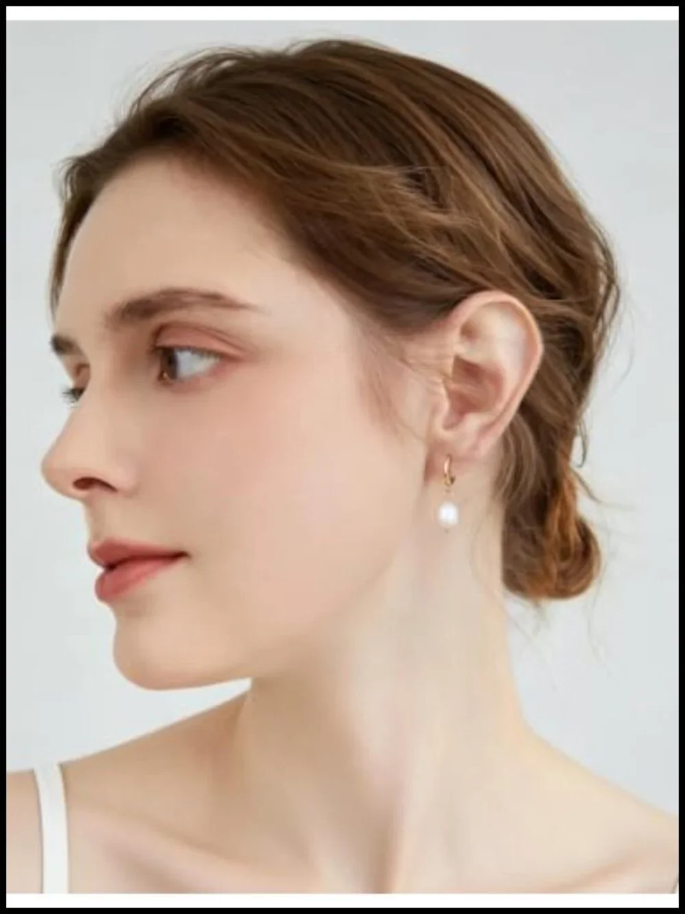 14K Gold Plated Pearl Drop Earrings for Women, Huggie Hoop Dangle Jewelry Gift